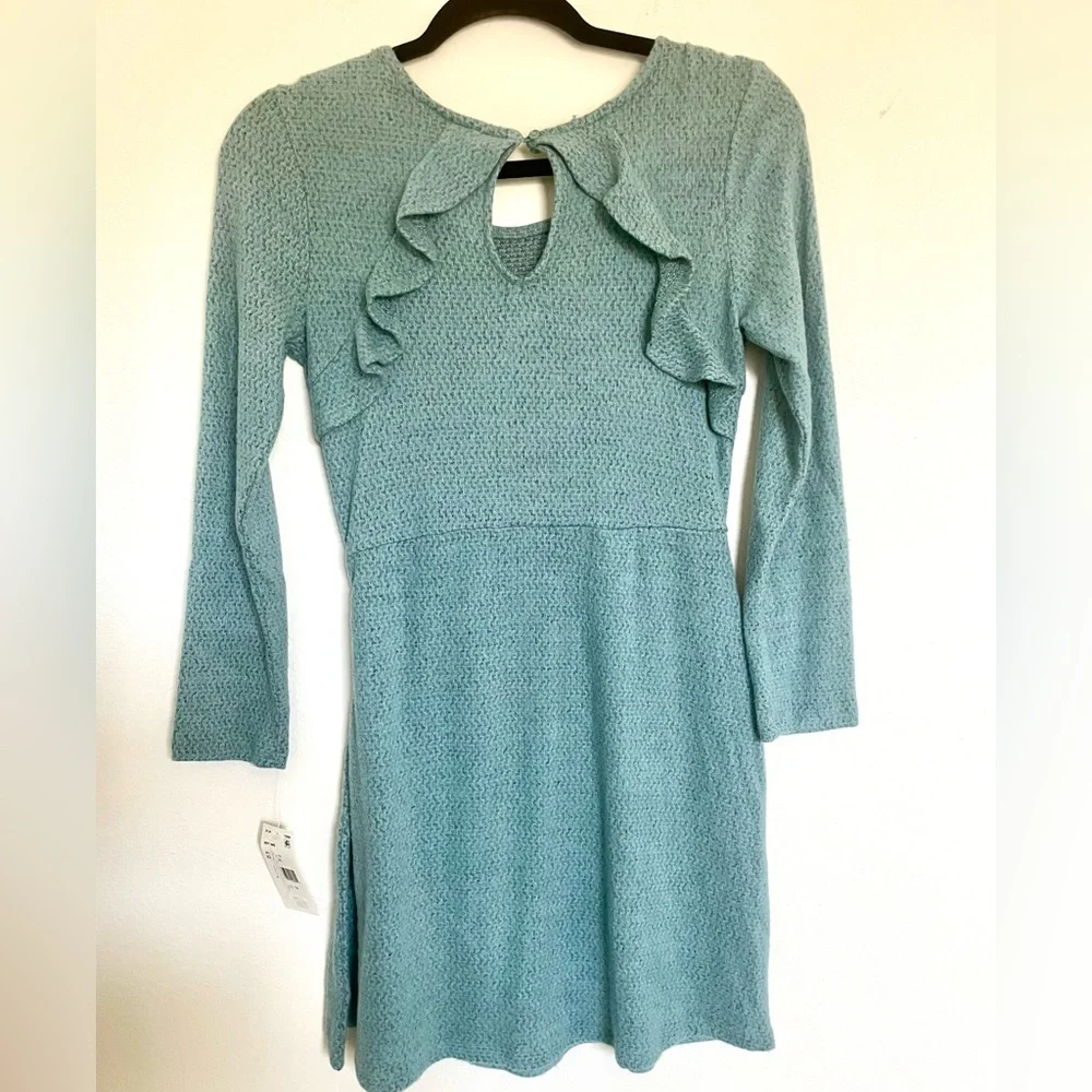 Girl Faux Wrap Sweater Dress - Picture 2 of 3